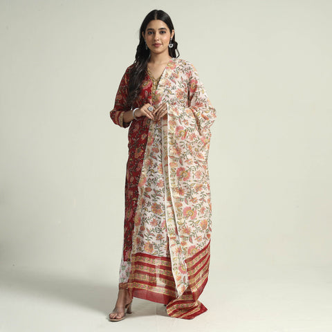Sanganeri Kurta with Palazzo & Dupatta Set