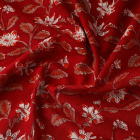 Red - sanganeri cotton fabric 12 - handcrafted