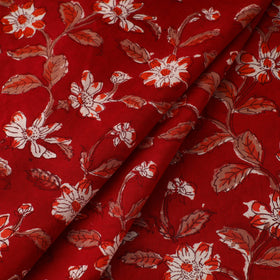 Red - sanganeri cotton fabric 12 - handcrafted