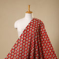 Red Sanganeri Block Print Cotton Fabric