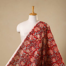Red Sanganeri Block Print Cotton Fabric