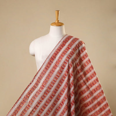 Red Sanganeri Block Print Cotton Fabric