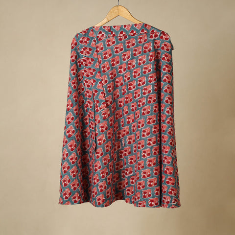 Red - sanganeri cotton wrap around skirt 10 - handcrafted