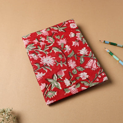 Sanganeri Fabric Cover Handmade Paper Notebook