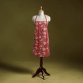 Red - sanganeri hand block print apron with pocket 03