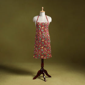 Red - sanganeri hand block print apron with pocket 25