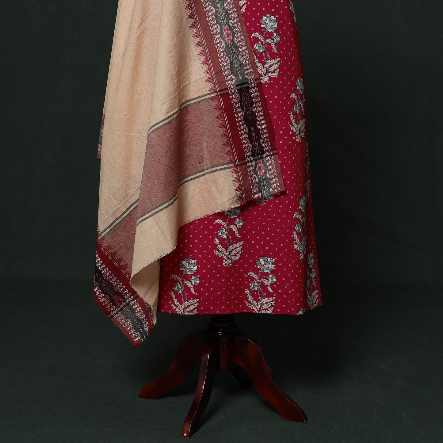 Sanganeri hand block print cotton 2pc unstitched dress