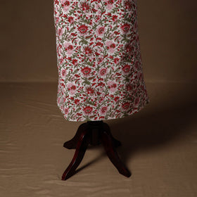 Red - sanganeri hand block print cotton 2pc unstitched