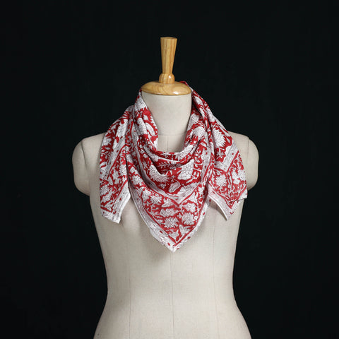 Sanganeri hand block print cotton scarf 06 - handcrafted