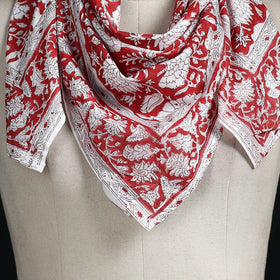 Sanganeri hand block print cotton scarf 06 - handcrafted