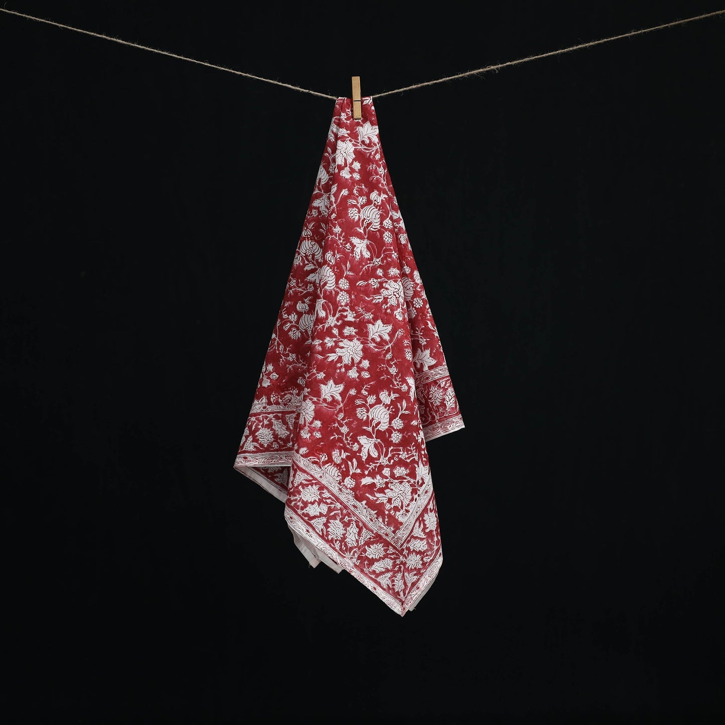 Sanganeri hand block print cotton scarf 11 - handcrafted