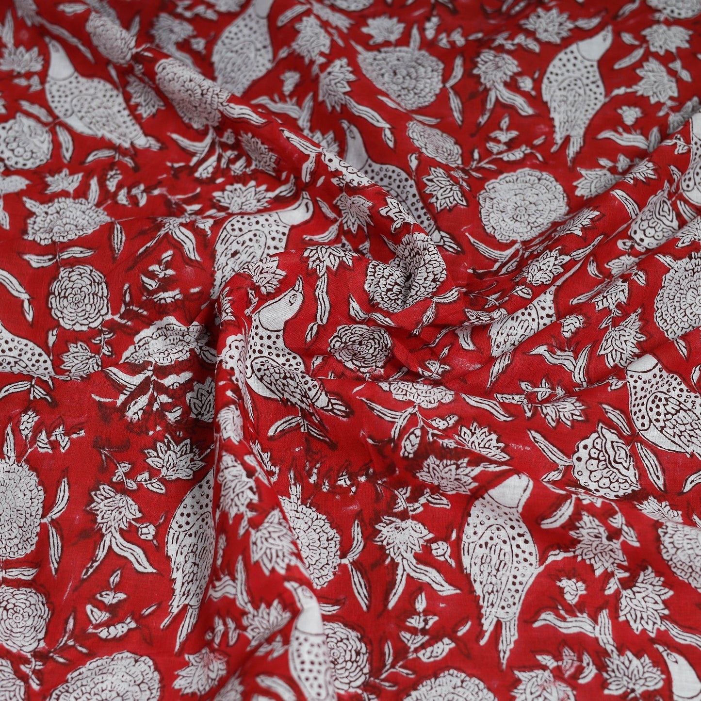 Sanganeri hand block print cotton scarf 13 - handcrafted