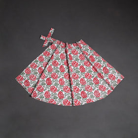 Sanganeri hand cotton wrap around skirt 58 - handcrafted