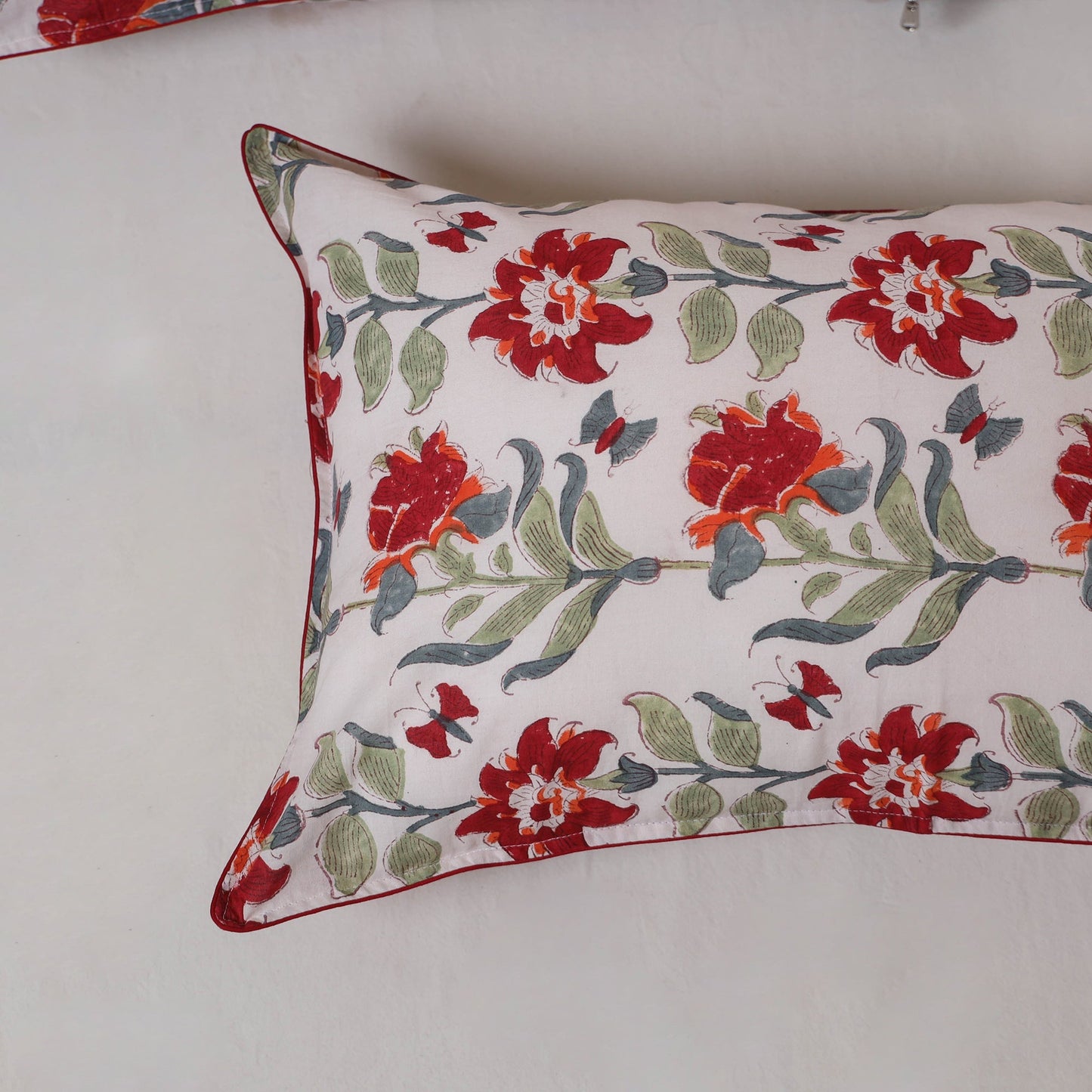 Sanganeri hand block print pillow cover (set of 2) 03