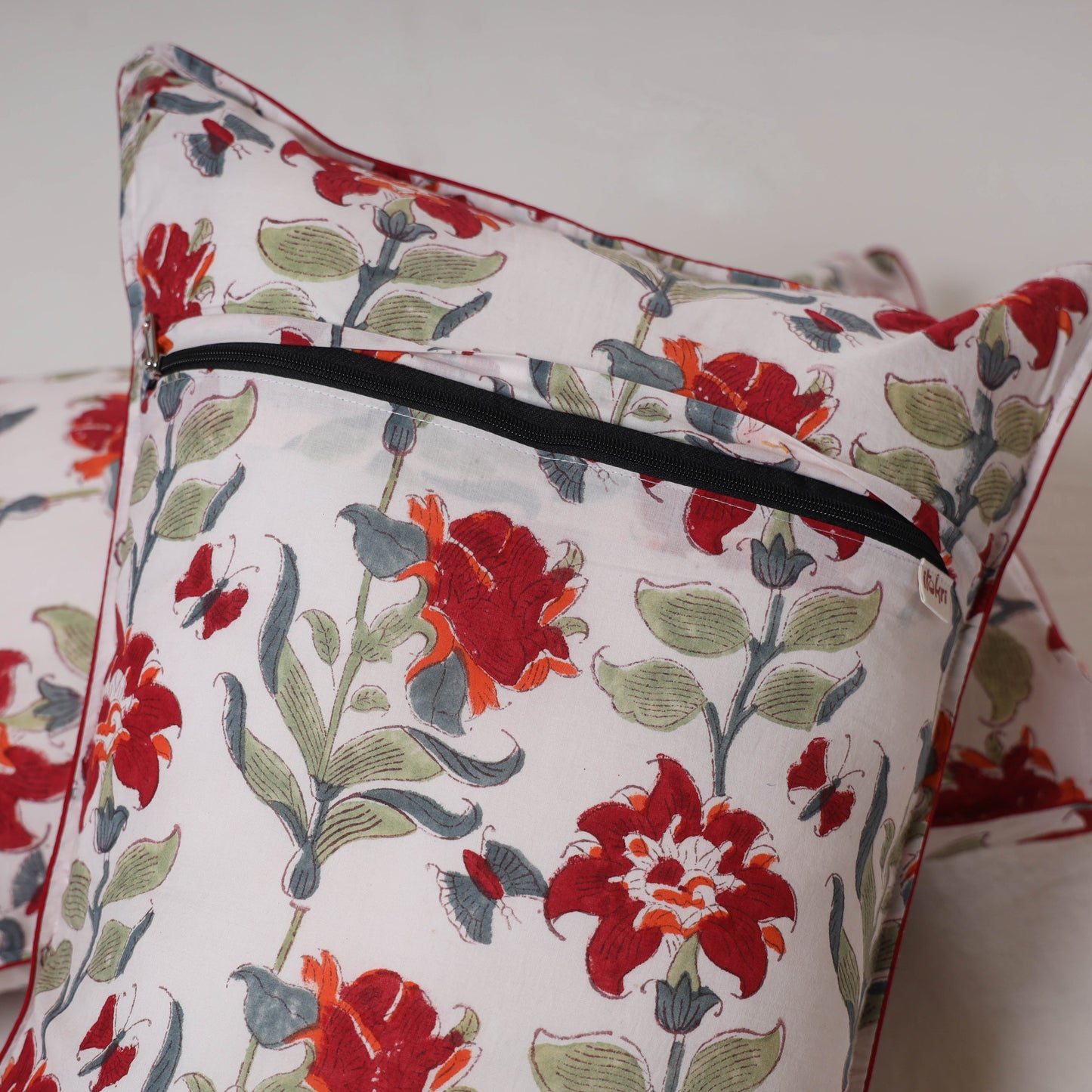 Sanganeri hand block print pillow cover (set of 2) 03