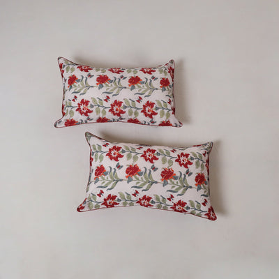 Sanganeri hand block print pillow cover (set of 2) 03