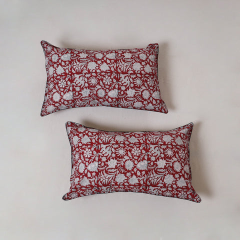 Sanganeri hand block print pillow cover (set of 2) 04