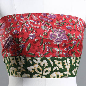 Red - Sanganeri Block Printed Cotton Blouse Piece