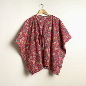 Buy Sanganeri Block Printed Cotton Kaftan & Pyjama Night Suit Set Online at iTokri.com