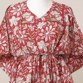 Buy Sanganeri Printed Cotton Kaftan with Tie-Up Waist l iTokri.com