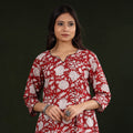  Sanganeri Block Printing Cotton Long Kurta for Women