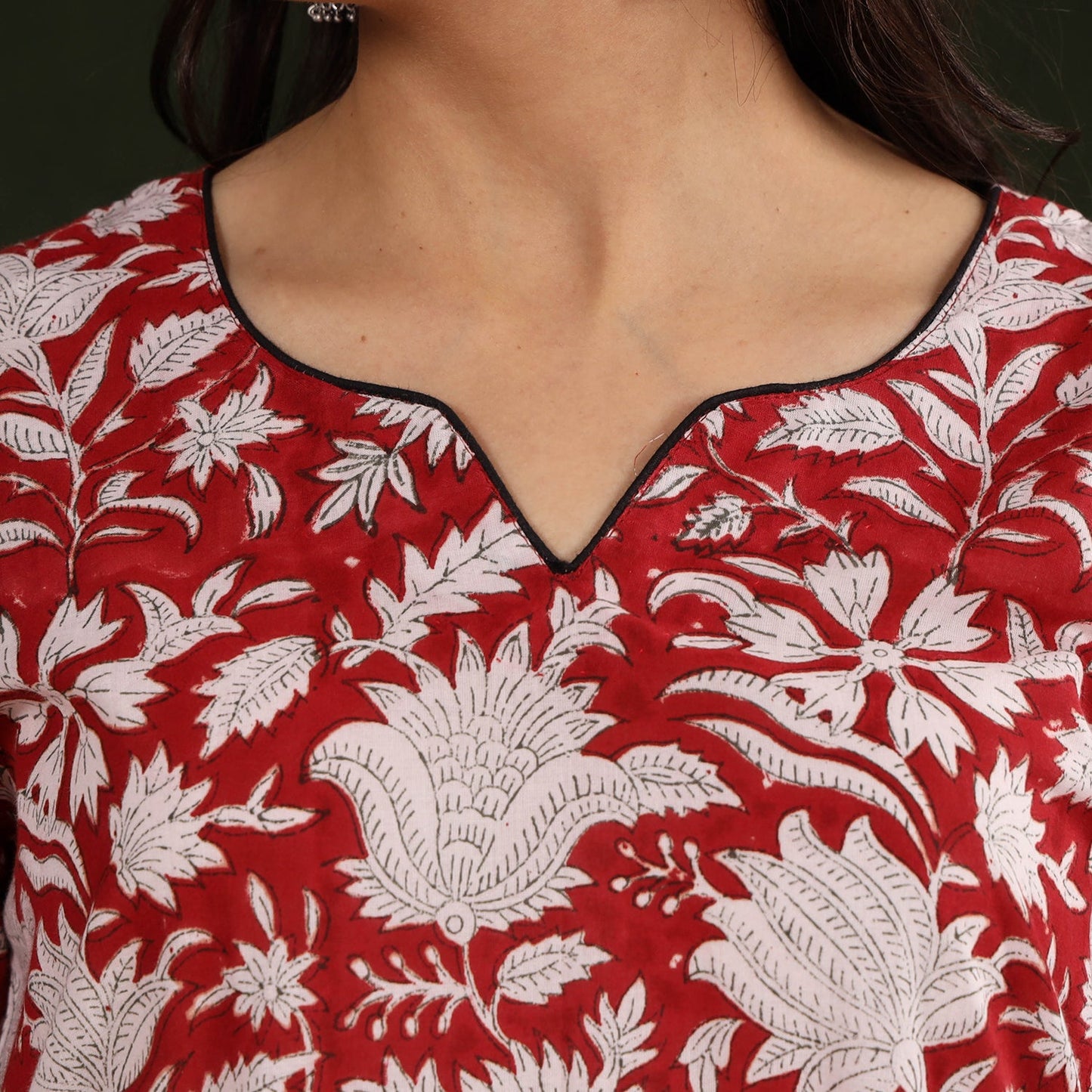  Sanganeri Block Printing Cotton Long Kurta for Women