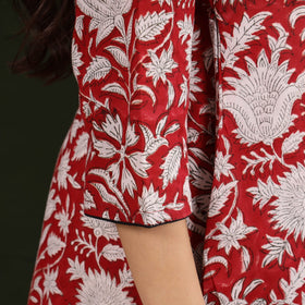  Sanganeri Block Printing Cotton Long Kurta for Women