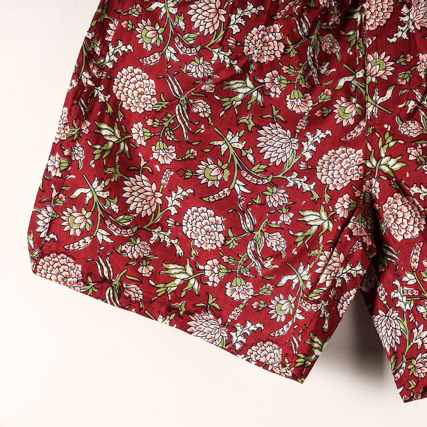  Sanganeri Block Printed Cotton Unisex Boxer/Shorts 