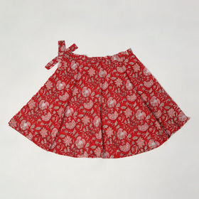  Sanganeri Block Printed Cotton Wrap Around Skirt
