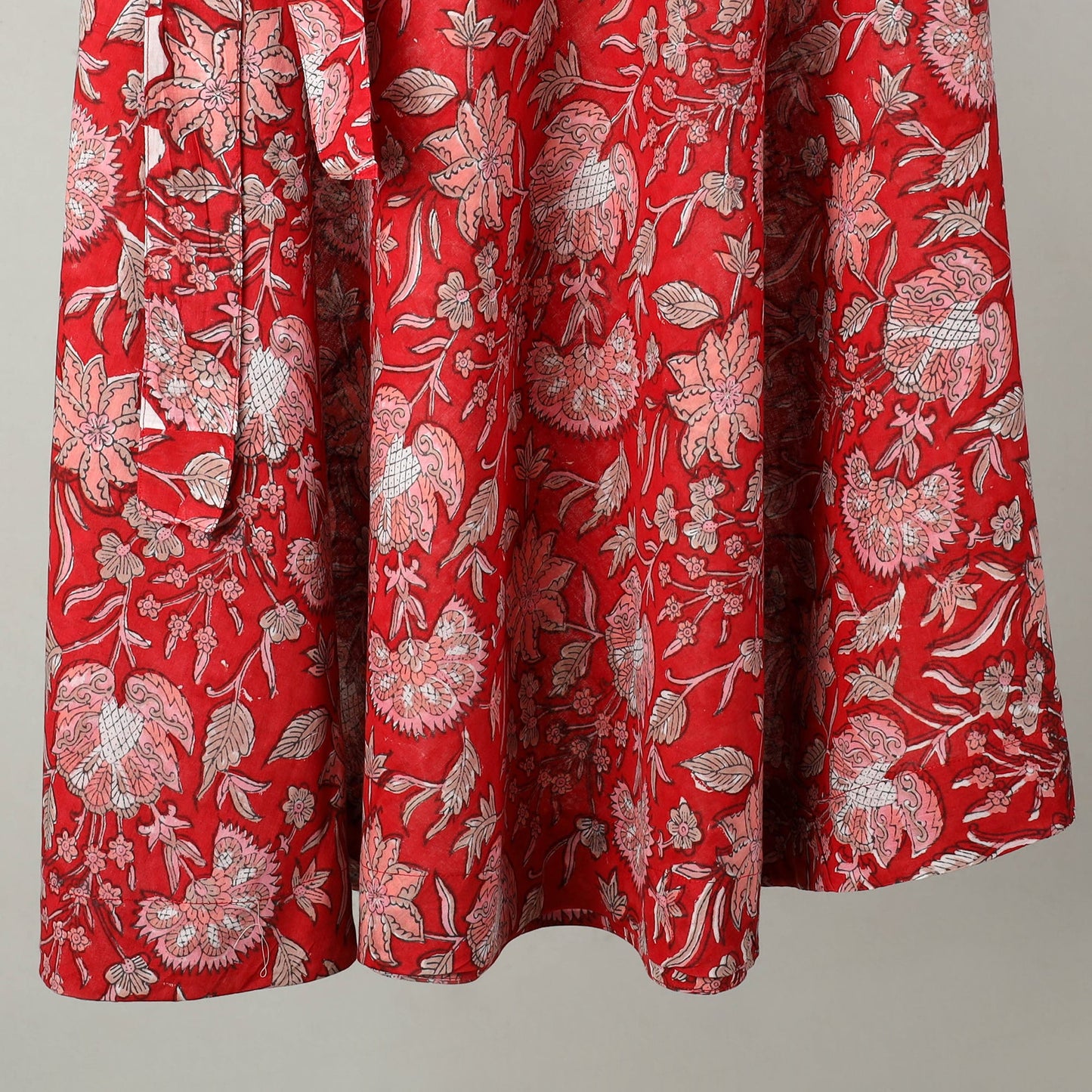  Sanganeri Block Printed Cotton Wrap Around Skirt