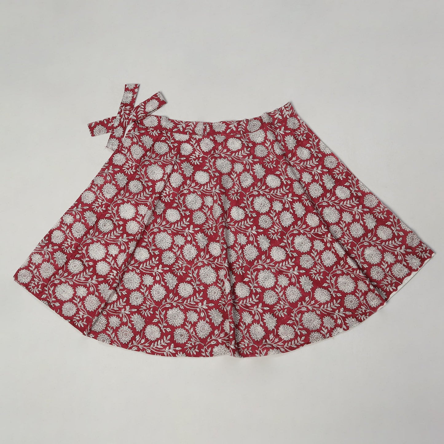 Buy Sanganeri Block Printed Cotton Wrap Around Skirt