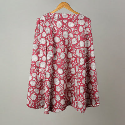 Buy Sanganeri Block Printed Cotton Wrap Around Skirt
