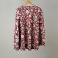 Red Sanganeri Block Printed Cotton Wrap Around Skirt