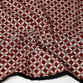 Red - Sanganeri Block Printed Tagai Work Cotton Stole
