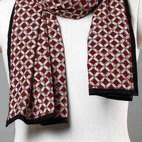 Red - Sanganeri Block Printed Tagai Work Cotton Stole