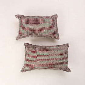 Set of 2 Red Bagh Block Print Cotton Pillow Covers