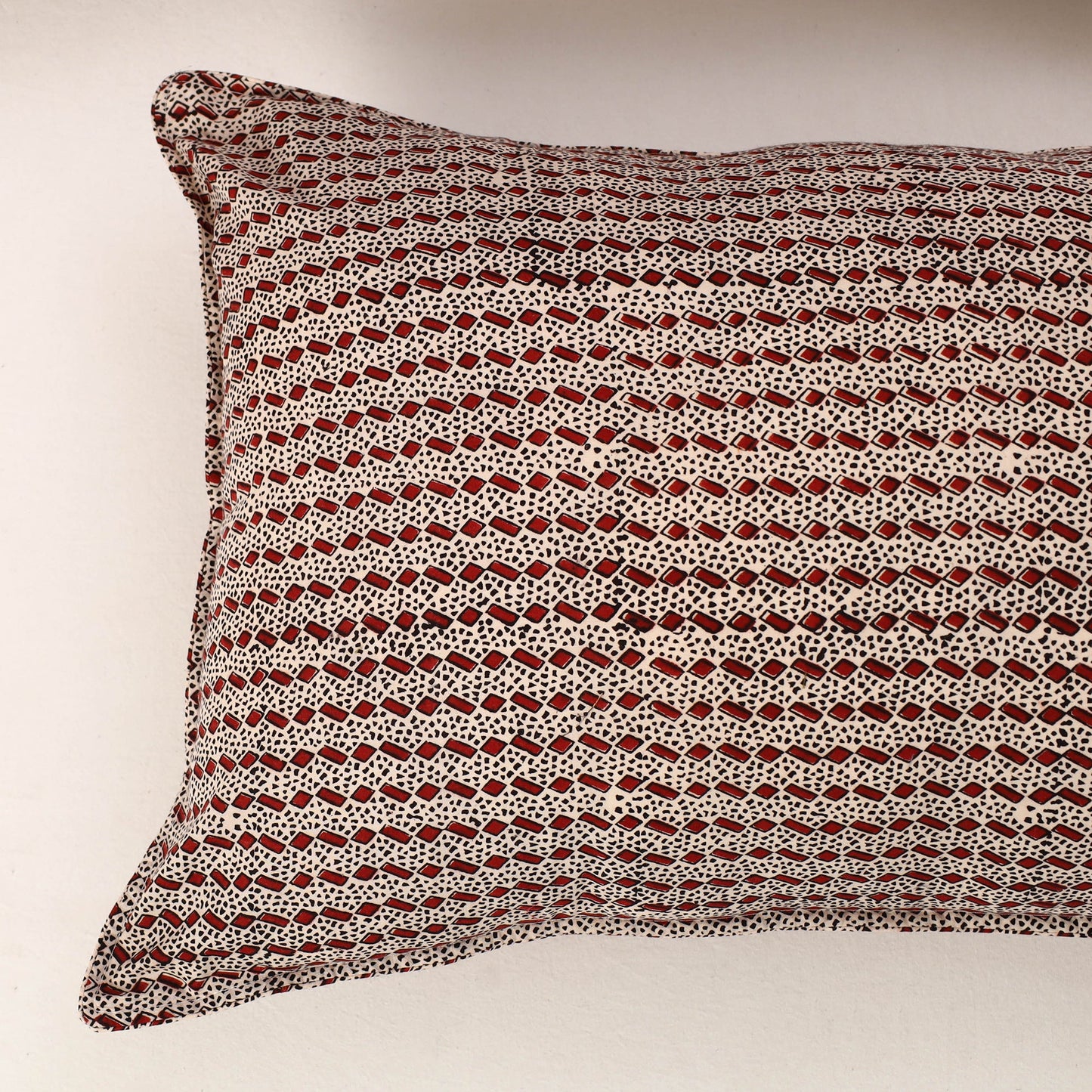 Set of 2 Red Bagh Block Print Cotton Pillow Covers