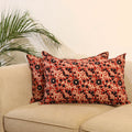 Buy Set of 2 Red Bagru Block Print Cotton Pillow Covers