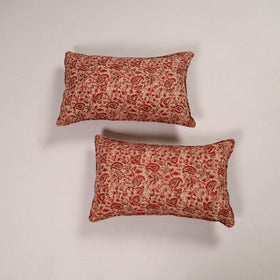 Buy Set of 2 Red Handcrafted Cotton Pillow Covers