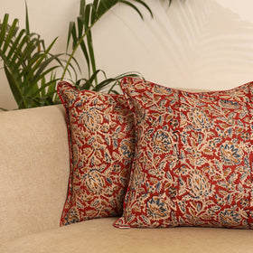 Red - set of 2 kalamkari hand pillow covers 45 - handcrafted