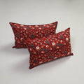 Red - set of 2 sanganeri cotton pillow covers 03
