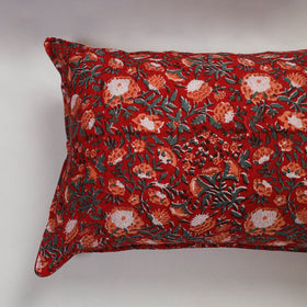 Red - set of 2 sanganeri cotton pillow covers 03