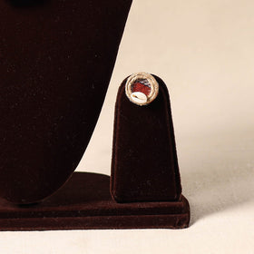 Red Shell Work Fabart Jute Necklace Set