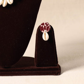 Red Shell Work Fabart Necklace Set