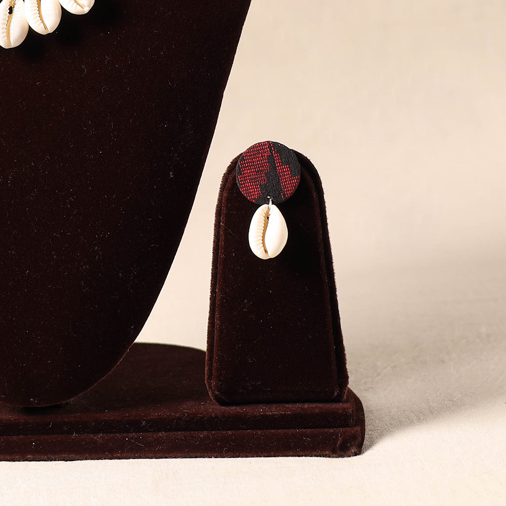 Red Shell Work Fabart Necklace Set