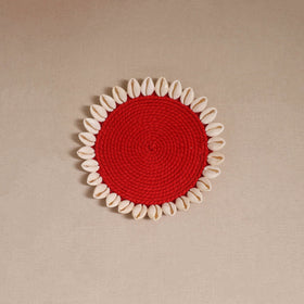 Shell work handcrafted thread coaster 02