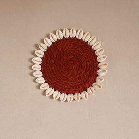 Shell work handcrafted thread coaster 11