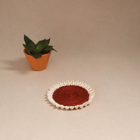 Shell work handcrafted thread coaster 11