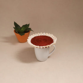 Shell work handcrafted thread coaster 11