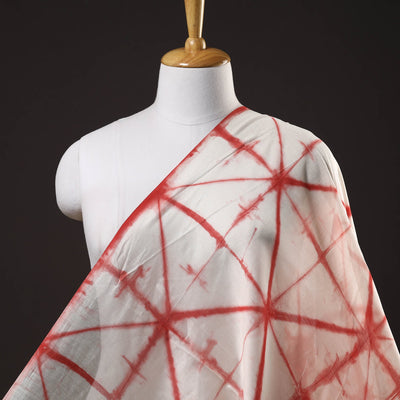 Red - shibori tie-dye chanderi silk handloom fabric